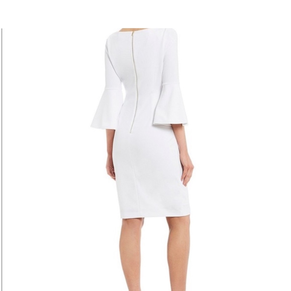 Calvin Klein New White Bell Sleeve Dress size 10. Great wedding dress - Picture 2 of 6